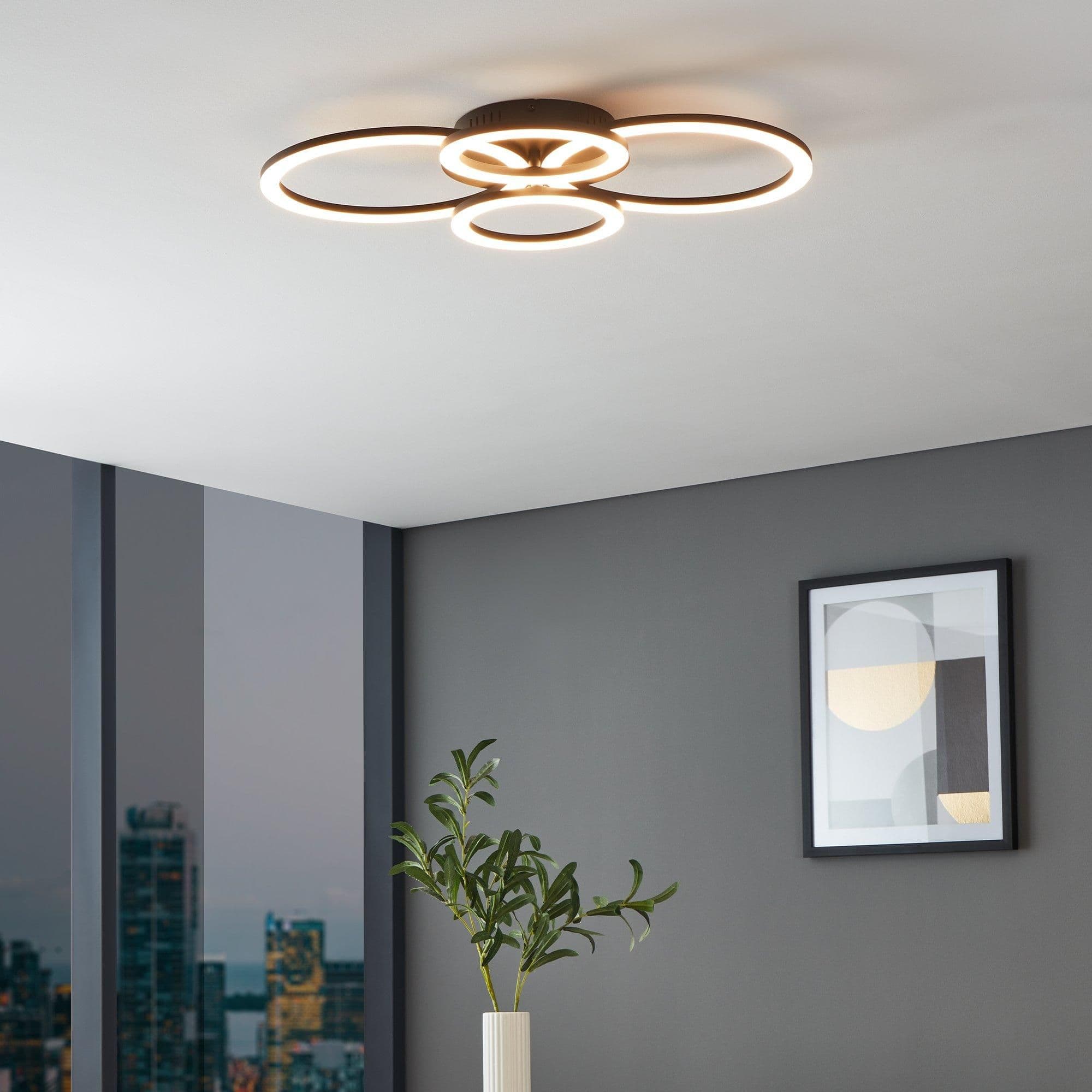 Parrapos Z Modern Steel Smart Control Changing Ceiling Light 45cm