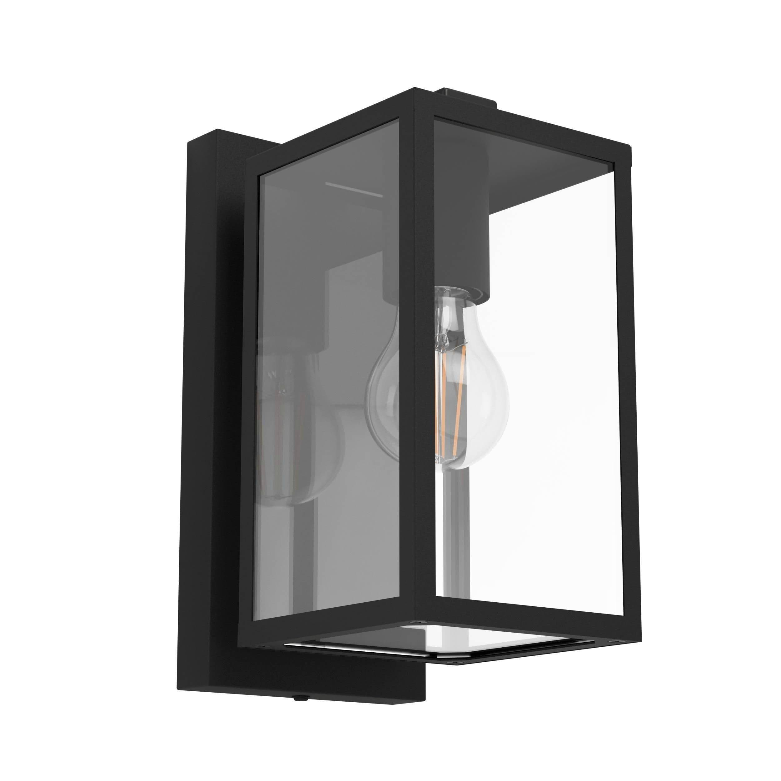 Budrone Modern Steel & Clear Glass Outdoor Wall Light
