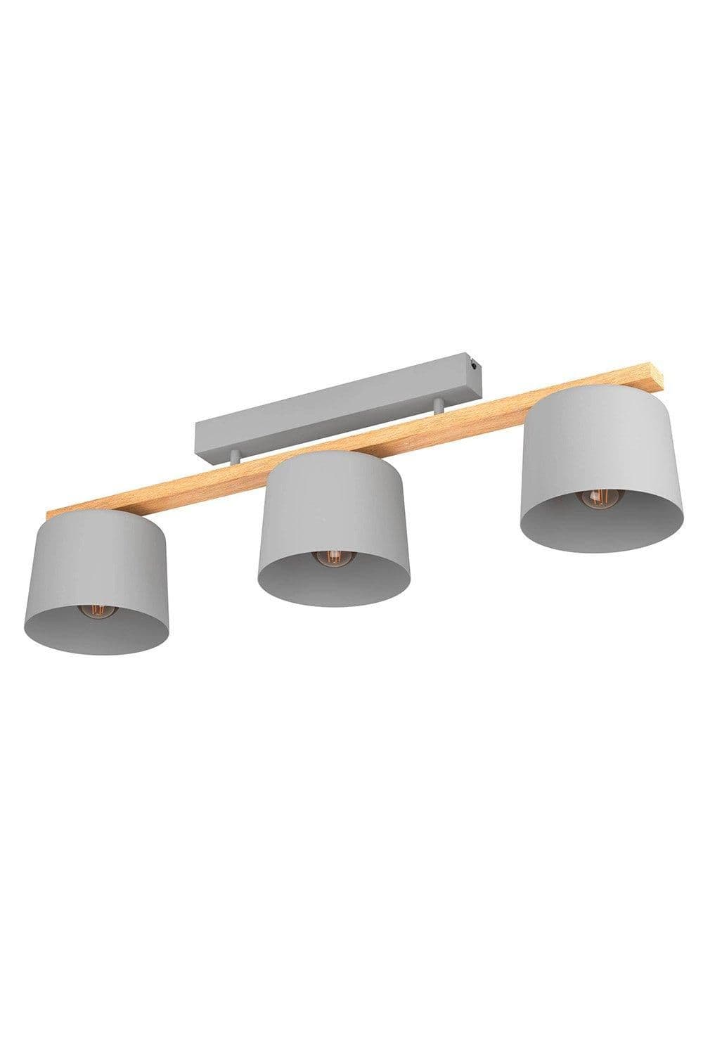 Mariel Light Grey Natural Wood Ceiling Light