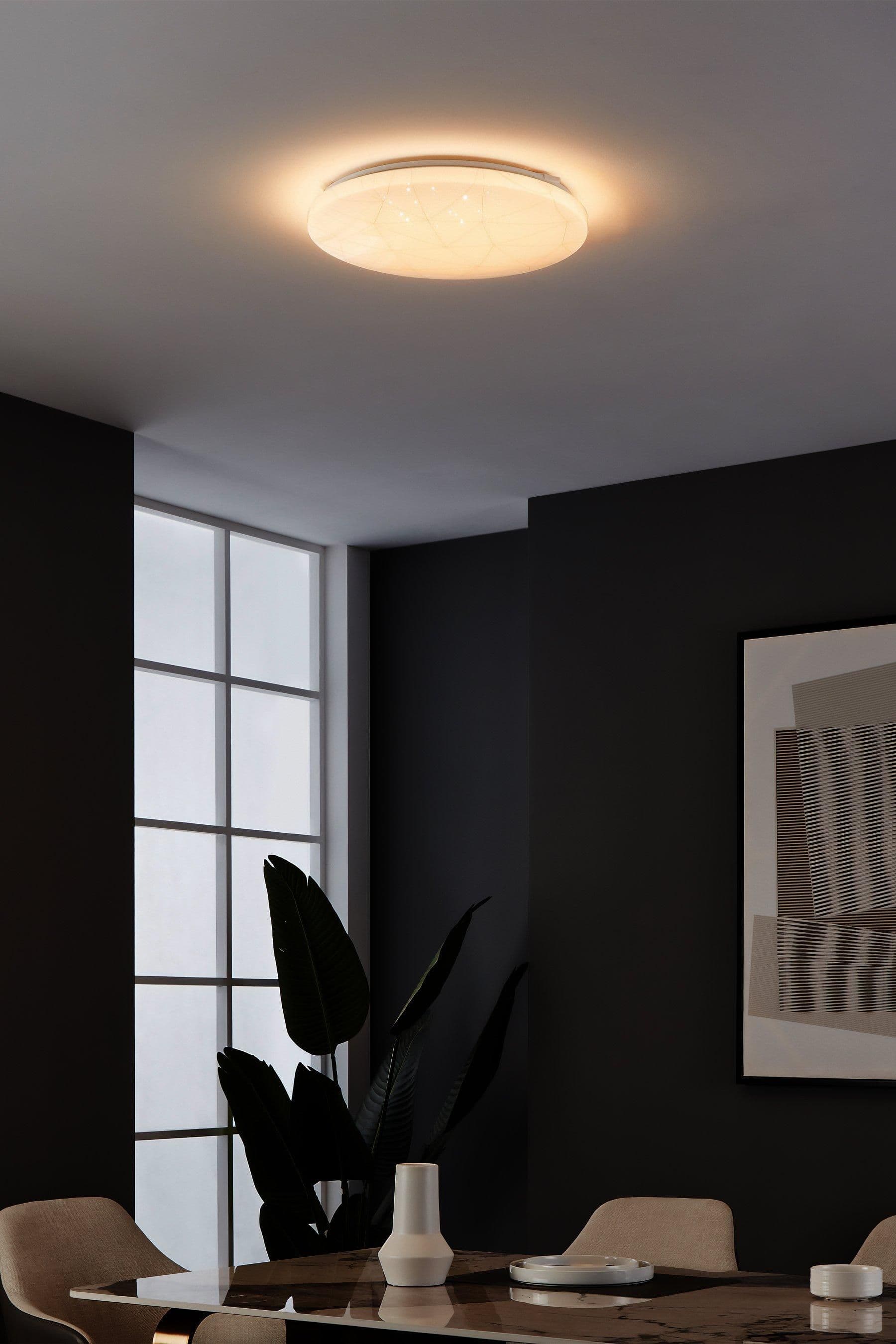 Rende LED Round Flush Ceiling Light Geometric Motif