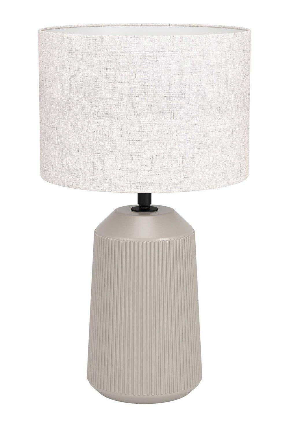 Capalbio Sandy Ceramic White Fabric Ribbed Table Lamp
