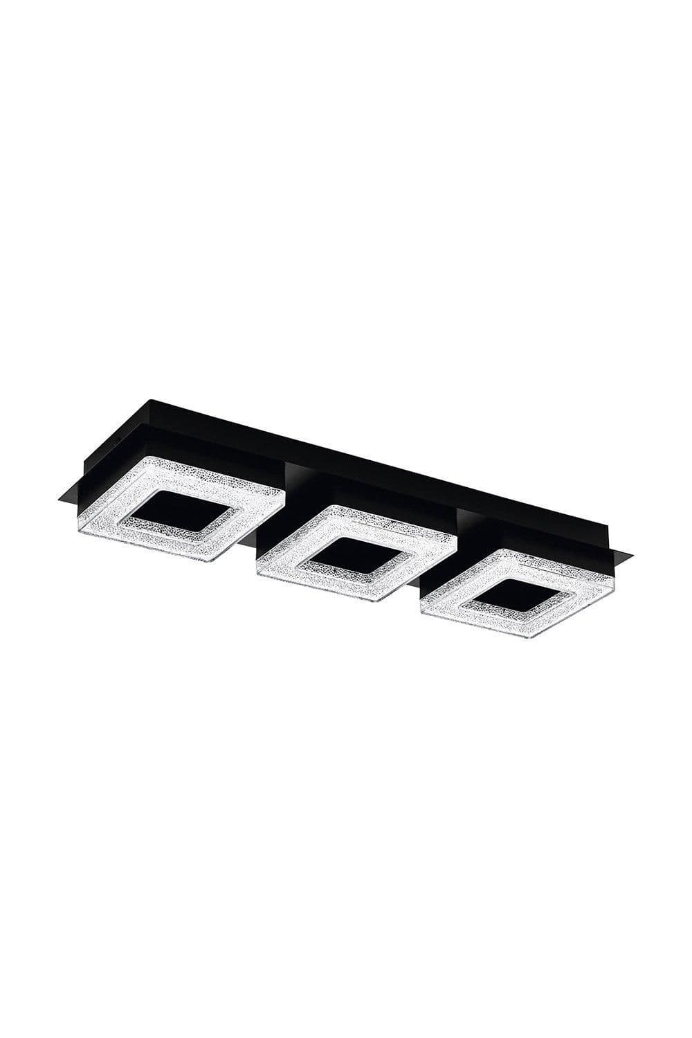 Fradelo 1 LED Rectangular Black Crystal Ceiling Light