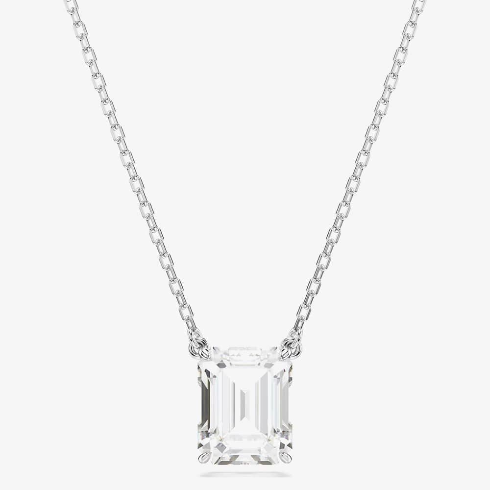 Stilla Rhodium Plated Octagonal Necklace Silver cm