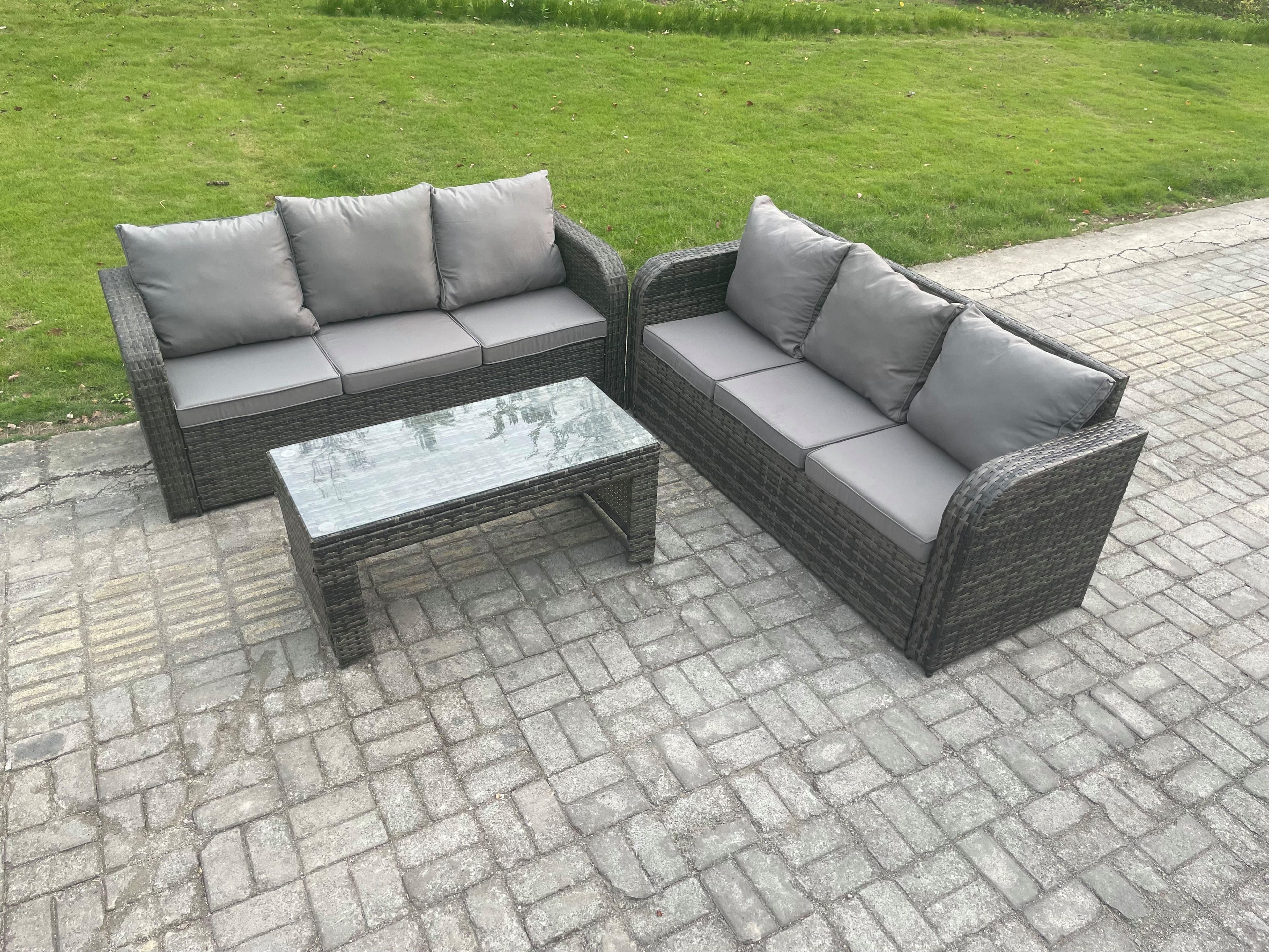 Patio Garden Furniture Sets Wicker Outdoor Rattan Furniture Sofa Sets Rectangular Coffee Table