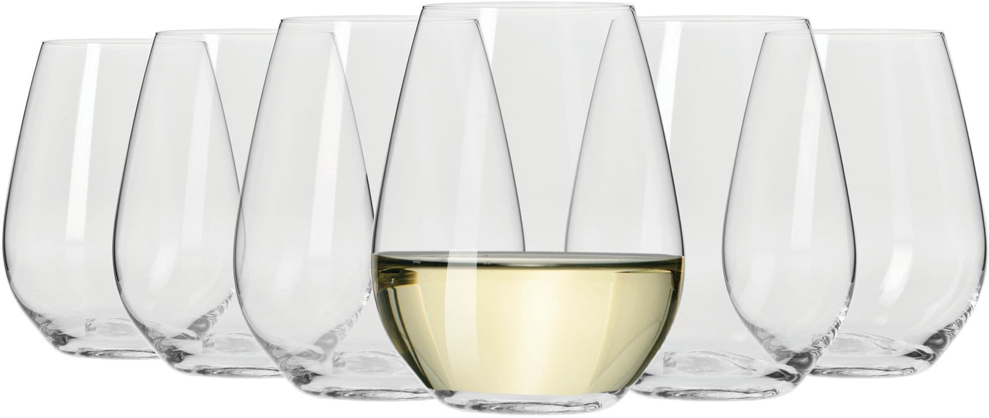 Vino Set 6 Stemless Wine Glasses Dishwasher Safe