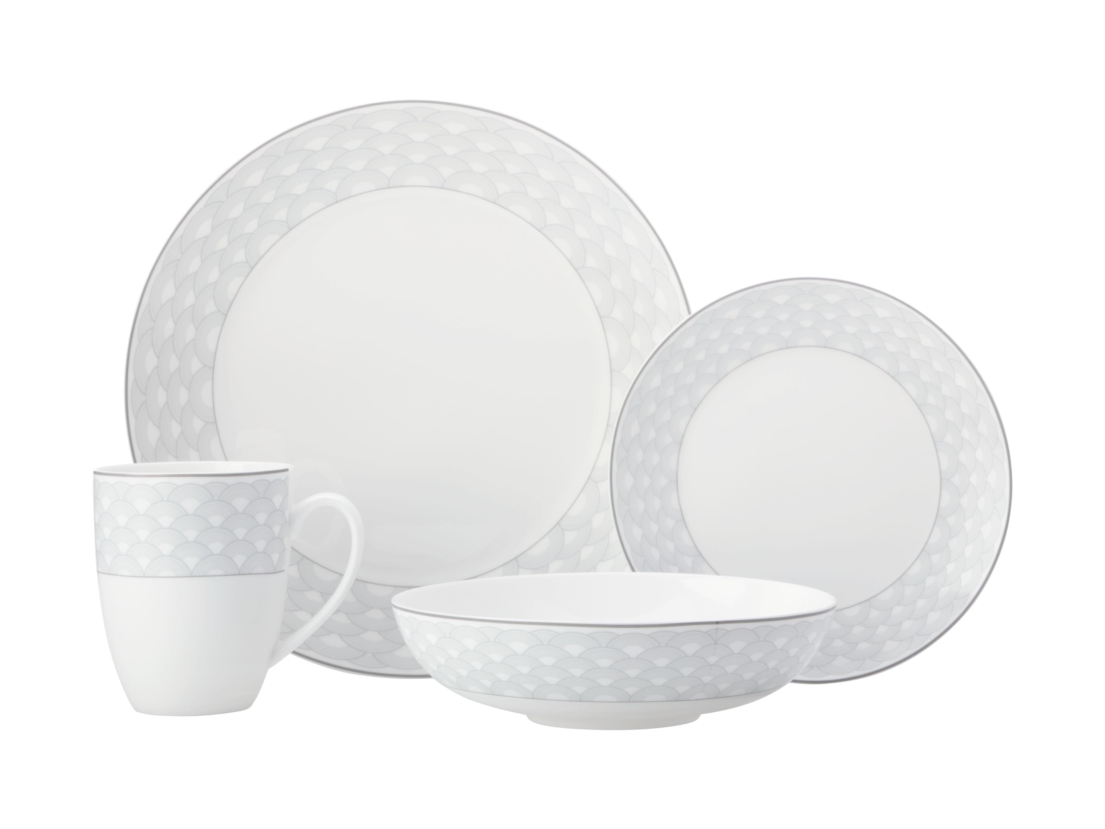 Harlequin Coupe 16 Piece Edged Dinner Set Dishwasher Safe