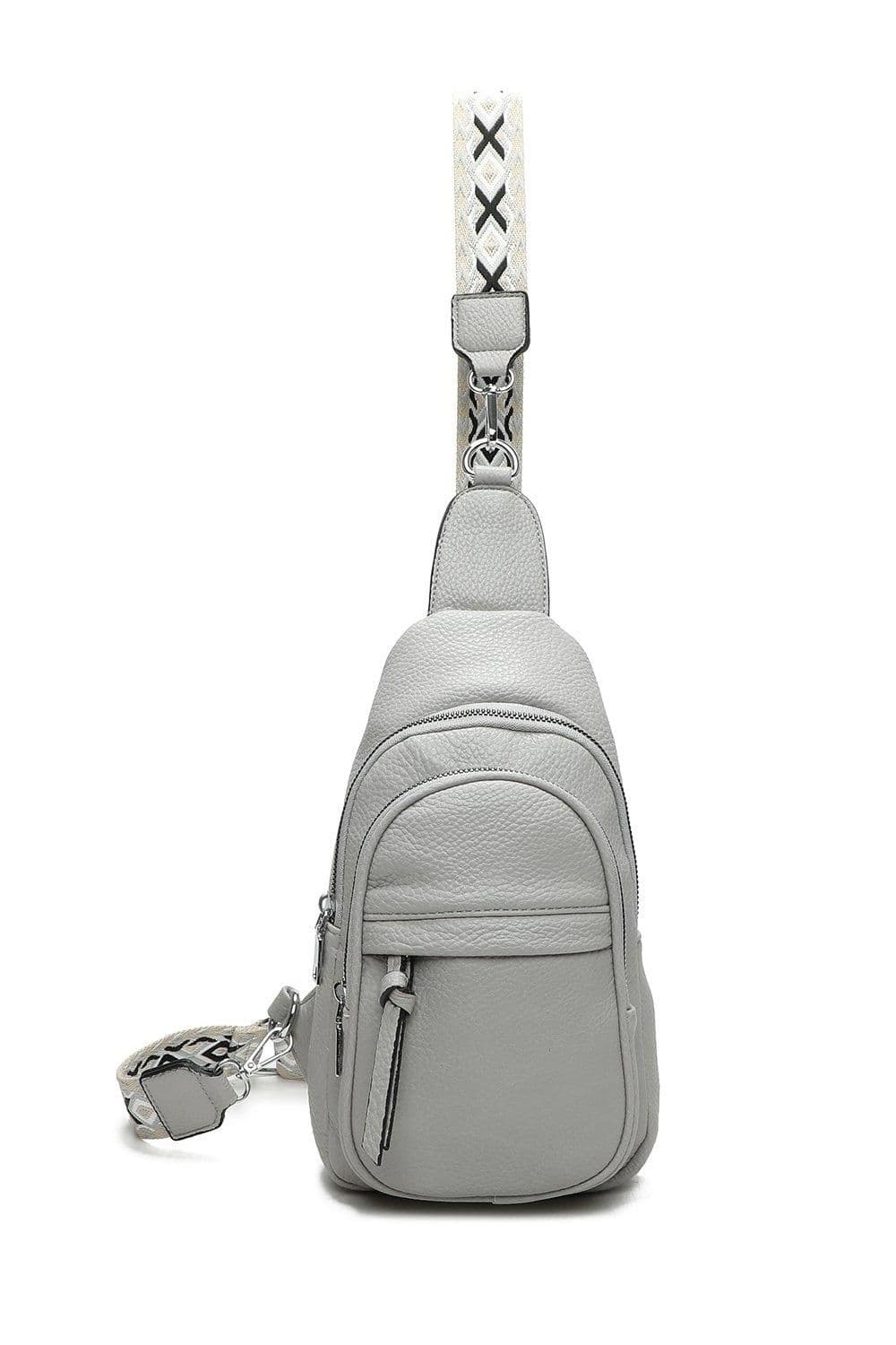 Fontanella Fashion Women's Dohara Dual Compartment PU Crossbody Sling Bag in Light Grey