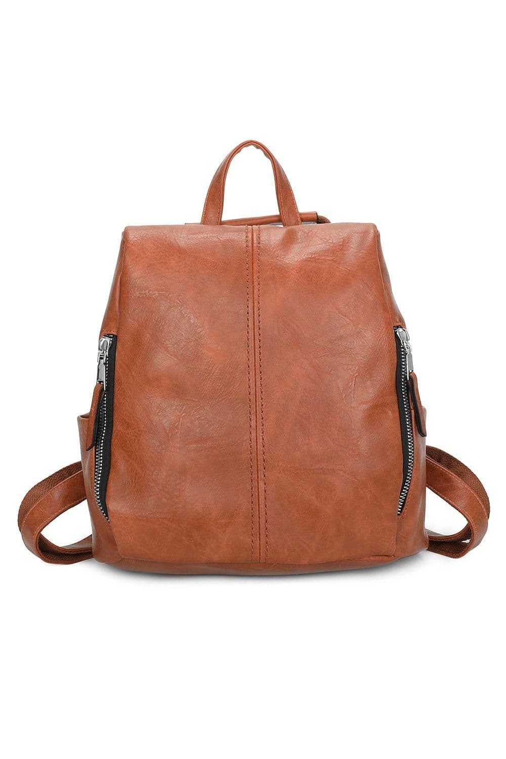 Fontanella Fashion Women's Porter PU Leather Rucksack in Tangerine
