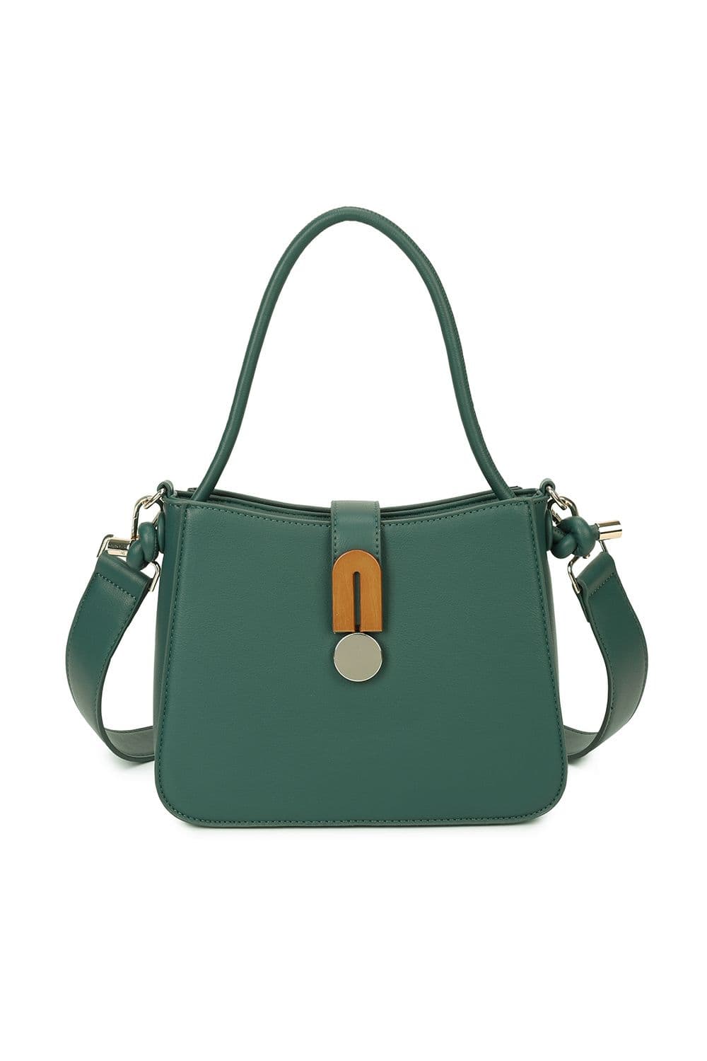 Fontanella Fashion Women's Thurman Triple Compartments PU Leather Shoulder Crossbody Bag in Emerald