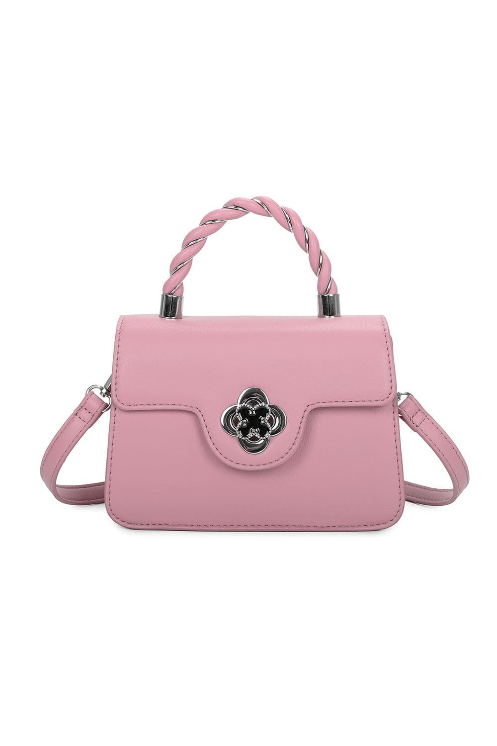 Fontanella Fashion Women's Mignon PU Leather Crossbody Top-Handle Bag in Pink