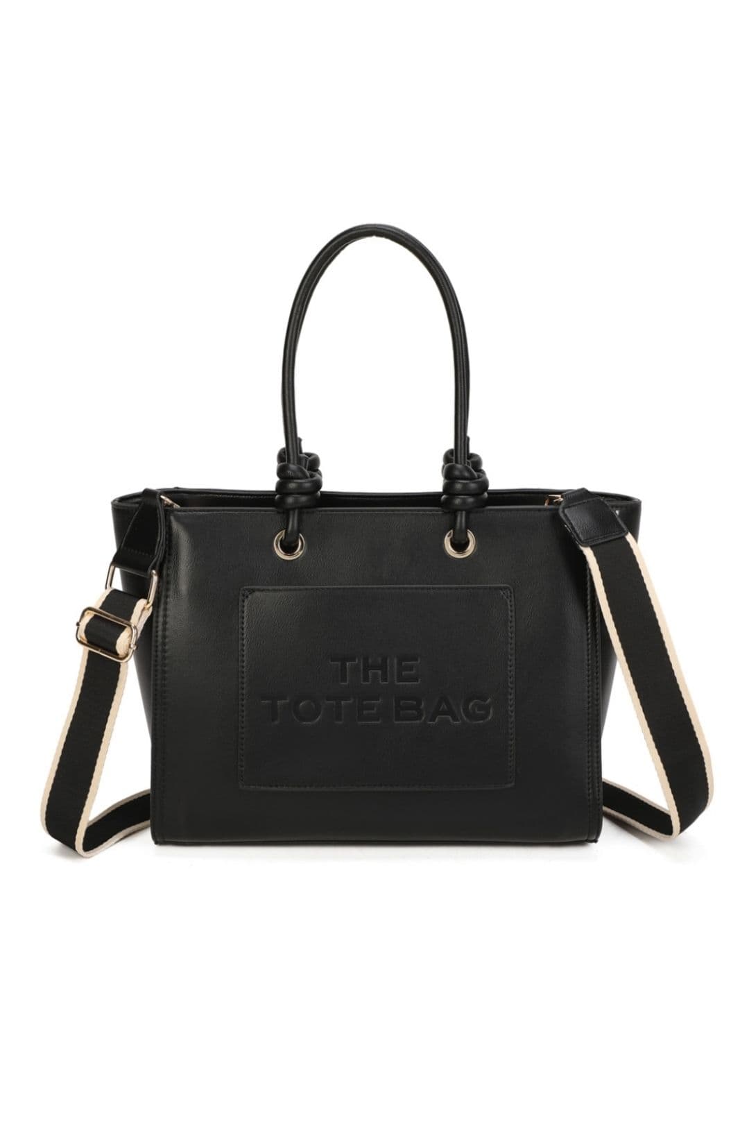 Lyra PU Leather Crossbody Tote Bag Canvas Strap