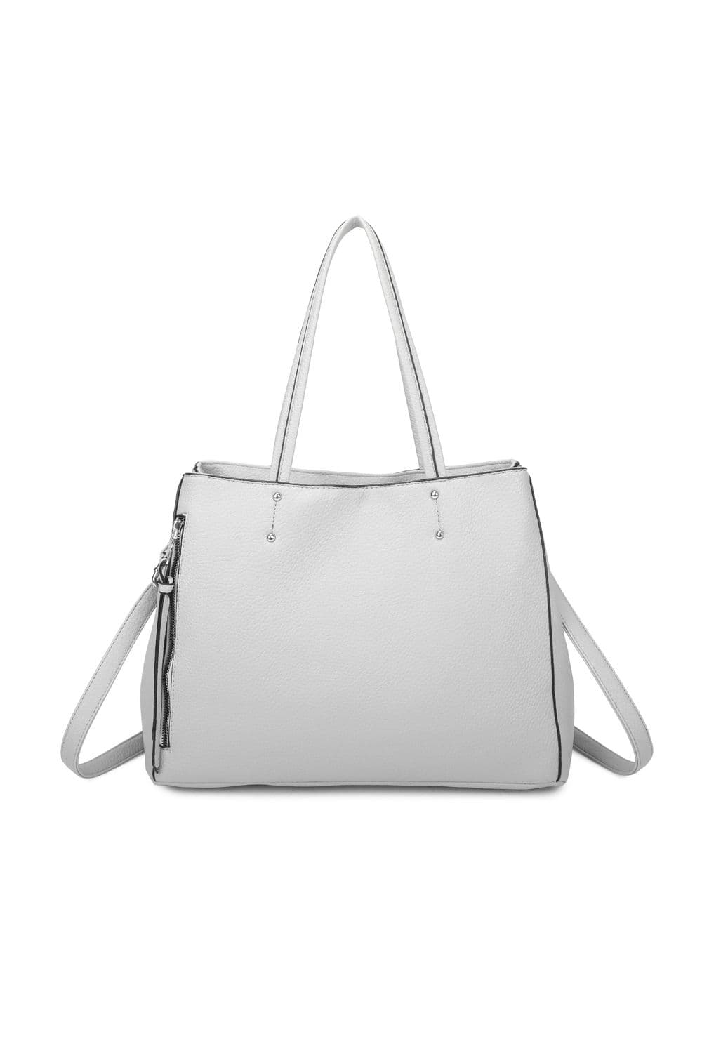 Fontanella Fashion Women's Elara Oversize PU Leather Hobo Shoulder Bag in Light Grey