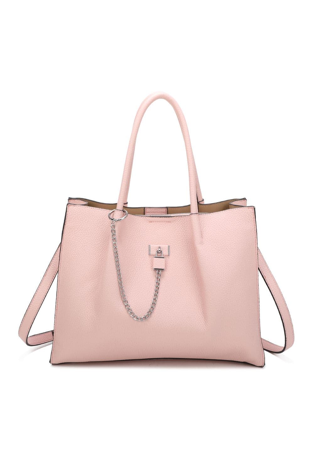Fontanella Fashion Women's Oversize Triple Compartment C-shaped lock Tote Bag in Pink