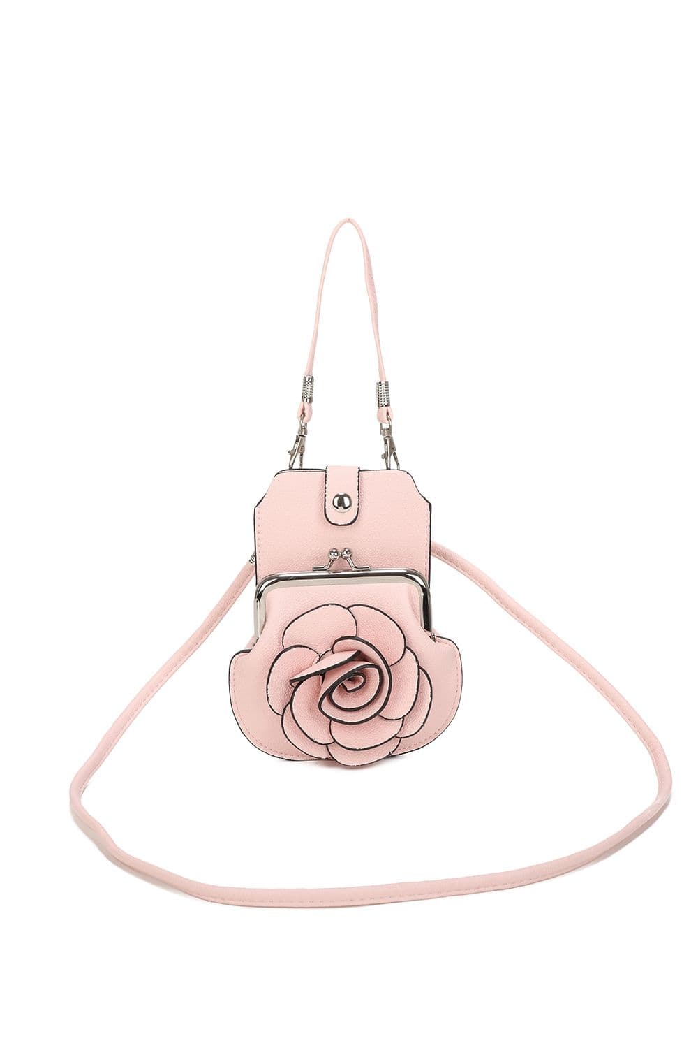 Fontanella Fashion Women's Rose Bloom Mini Crossbody Bag in Pink