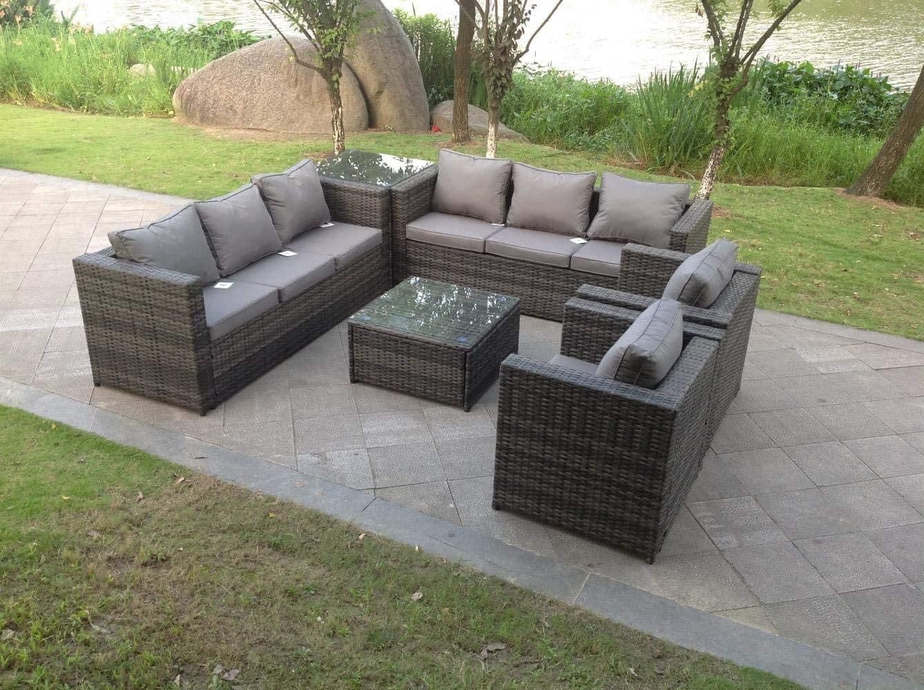 8 Seater Rattan Sofa Set Coffee Table Arm Chair Outdoor Garden Furniture