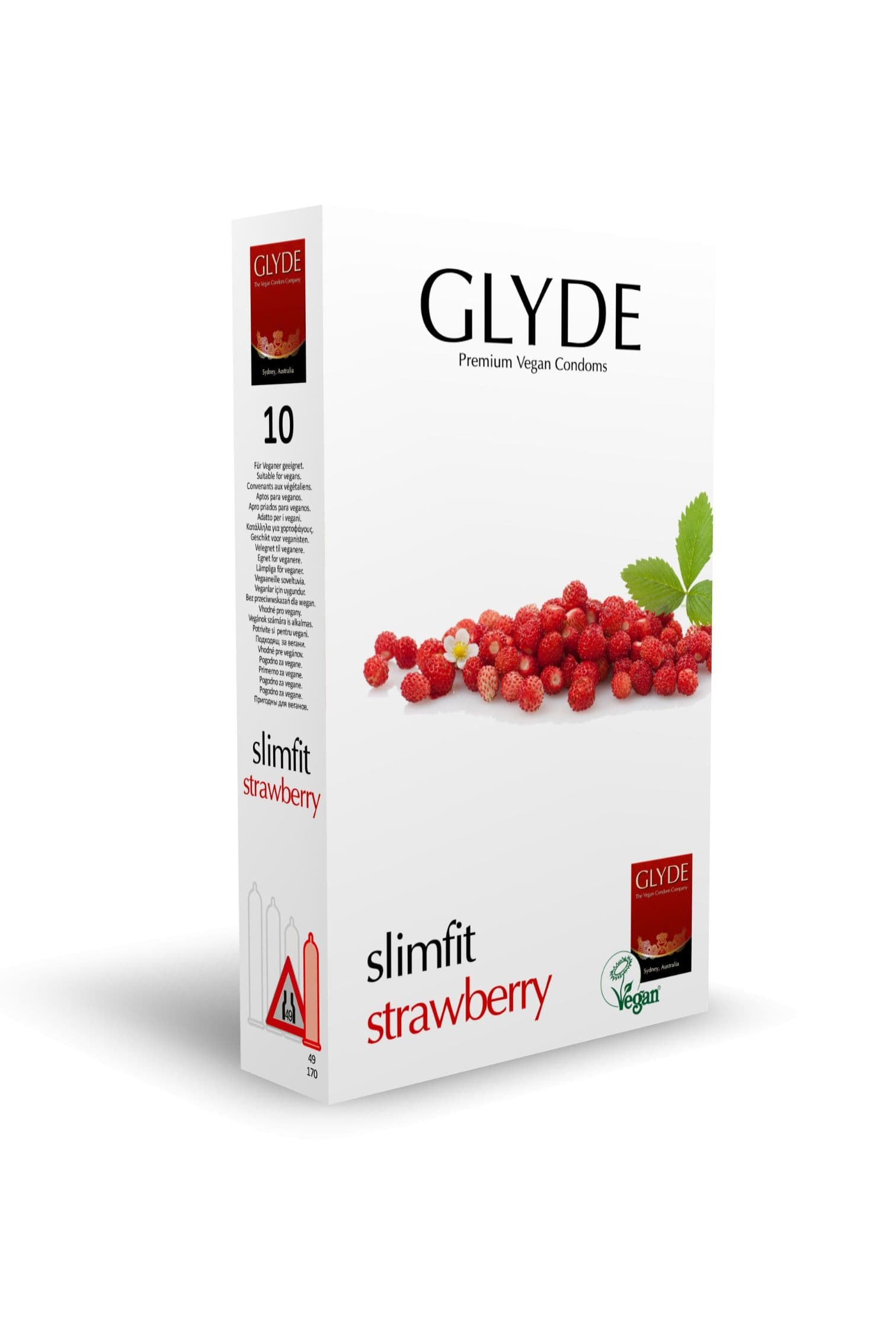 Ultra Slimfit Strawberry Flavour Vegan Condoms 10 Pack