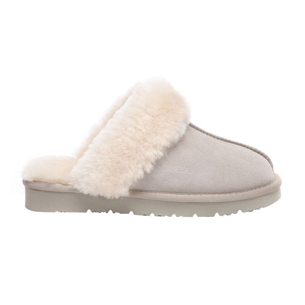 EverAu Australia Women's Real Sheepskin Raven Slippers with EVA Sole in Light Grey | Size: 7