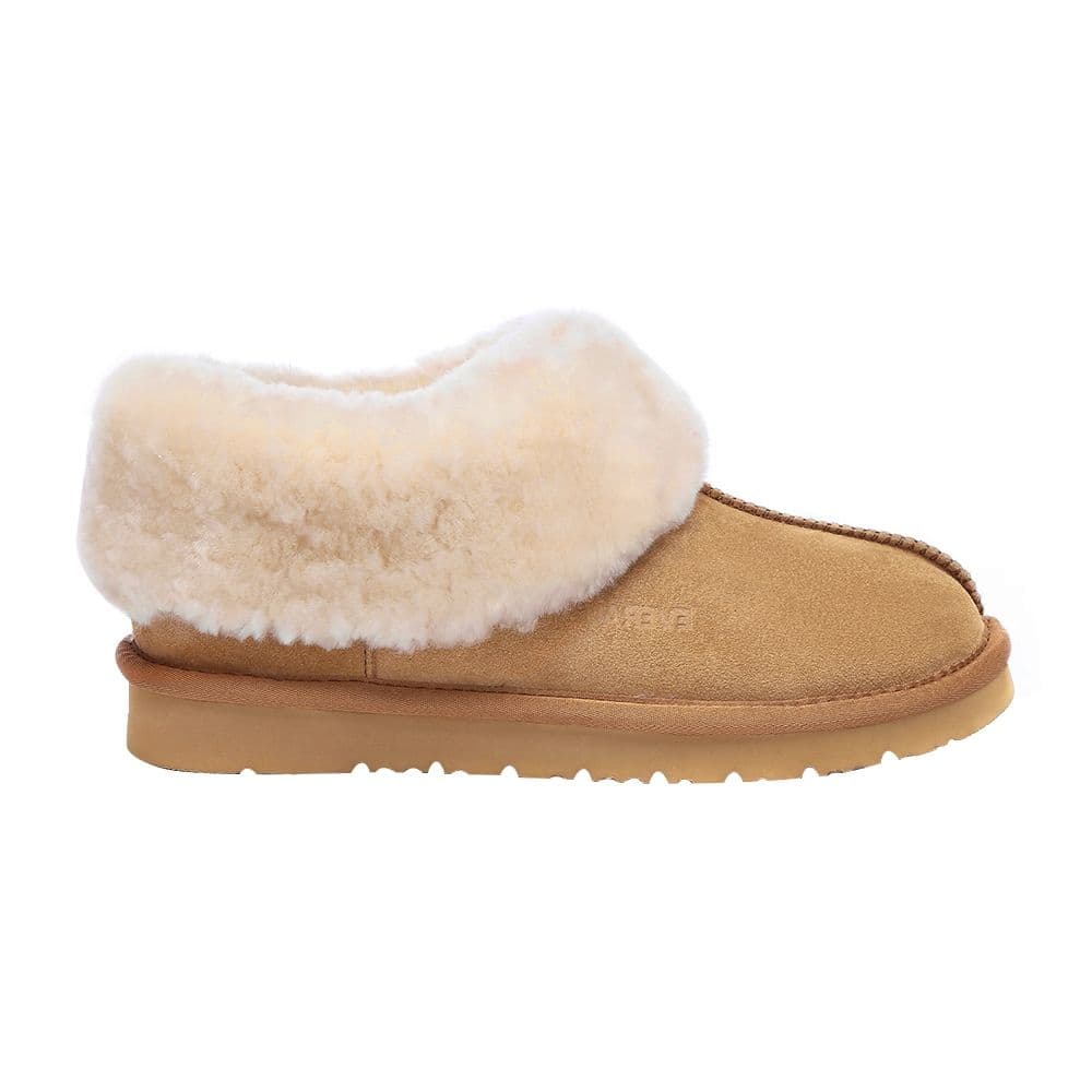 EverAu Australia Women's Real Sheepskin Ibis Slippers with EVA Sole in Gold | Size: 5