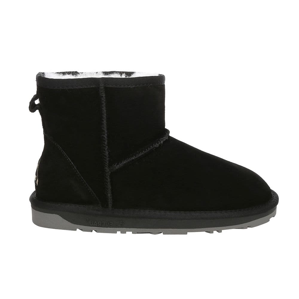 EverAu Australia Women's Real Sheepskin Emu Mini Classic Boots with TPR Sole in Black | Size: 6
