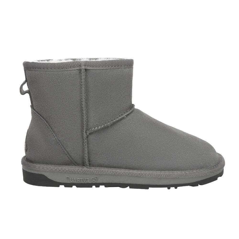 EverAu Australia Women's Real Sheepskin Emu Mini Classic Boots with TPR Sole in Grey | Size: 7