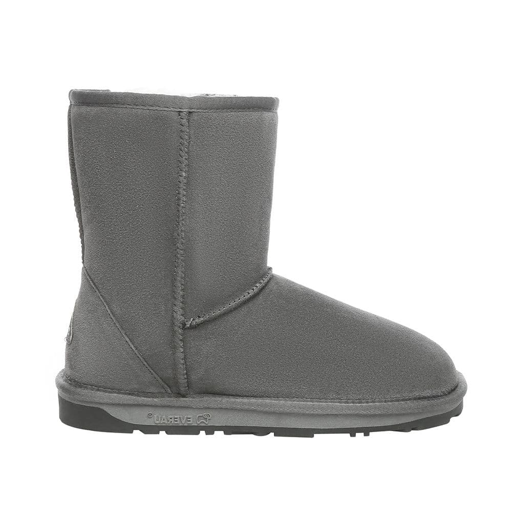 EverAu Australia Women's Real Sheepskin Parrot Mid-Calf Classic Boots with TPR Sole in Grey | Size: 5