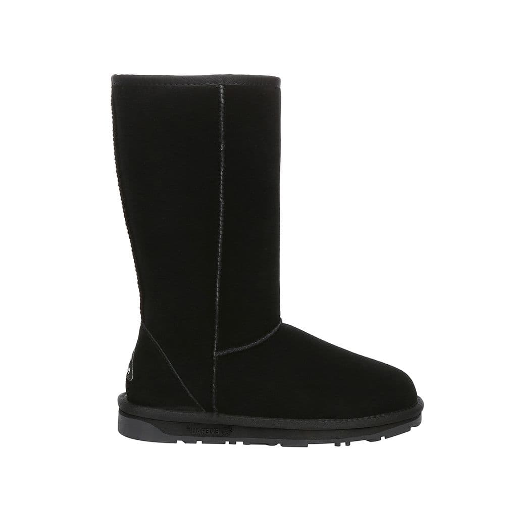 EverAu Australia Women's Real Sheepskin Whistler Tall Classic Boots with TPR Sole in Black | Size: 6