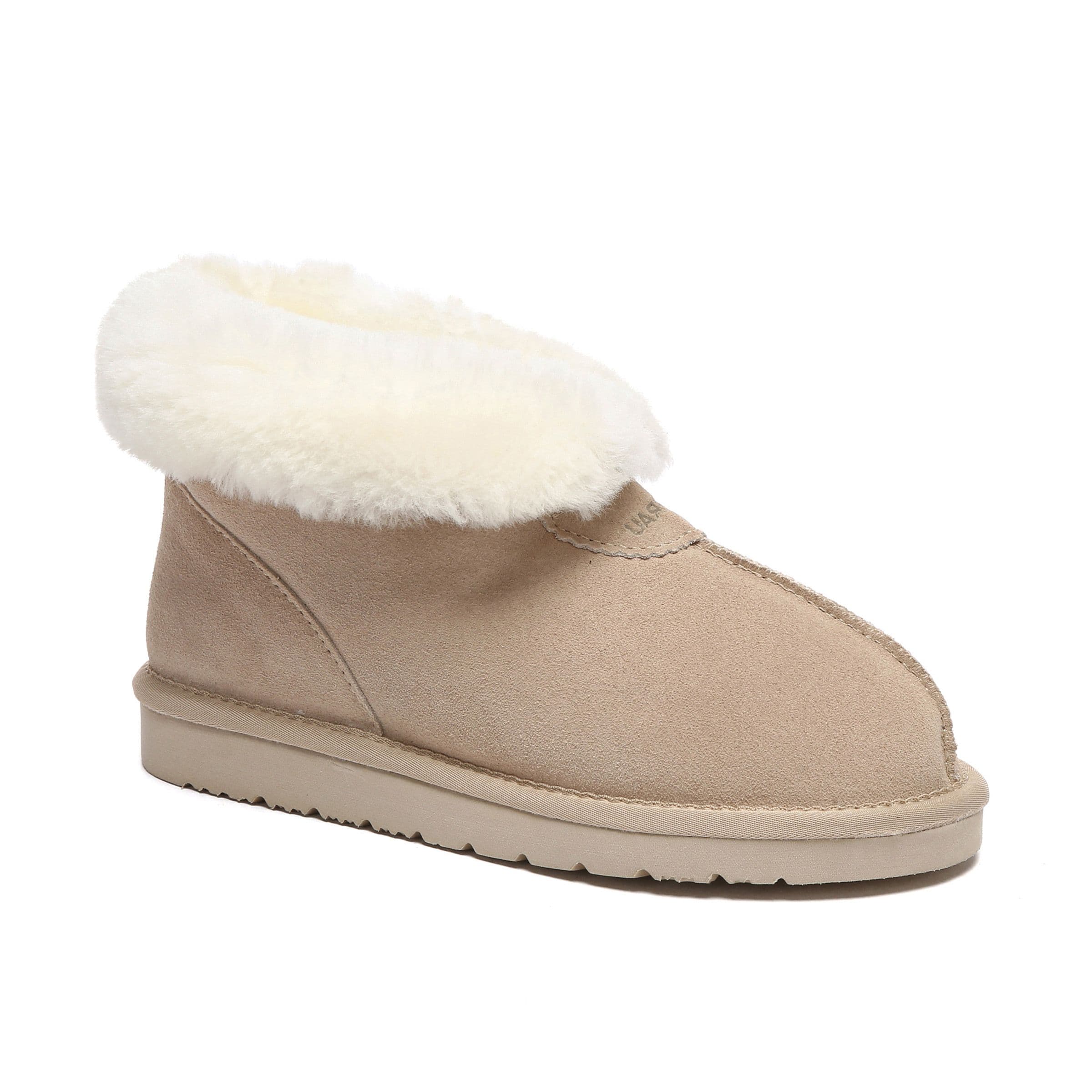 EverAu Australia Women's Owl Ankle Slippers in Light Sand | Size: 4