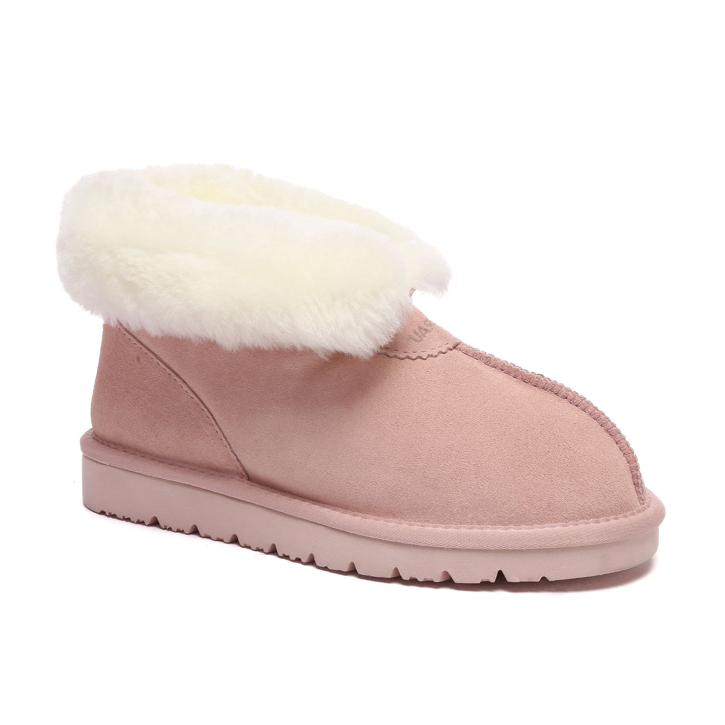 EverAu Australia Women's Owl Ankle Slippers in Dusty Pink | Size: 7
