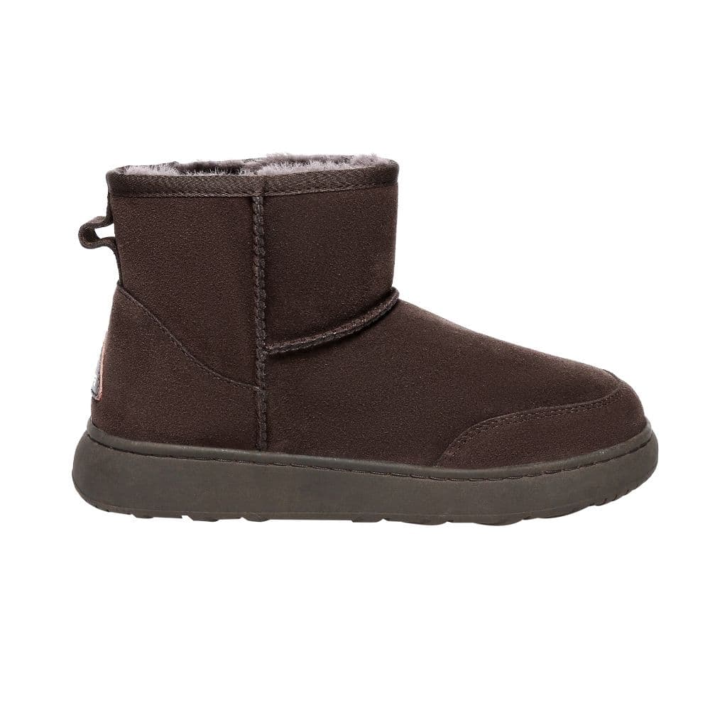 EverAu Australia Women's Real Sheepskin Rosella Outdoor Boots with TPR Sole in Chocolate | Size: 7