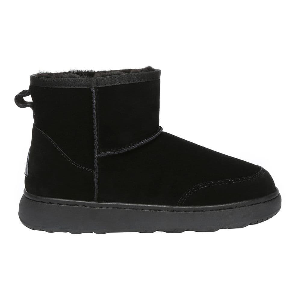 EverAu Australia Women's Real Sheepskin Rosella Outdoor Boots with TPR Sole in Black | Size: 5