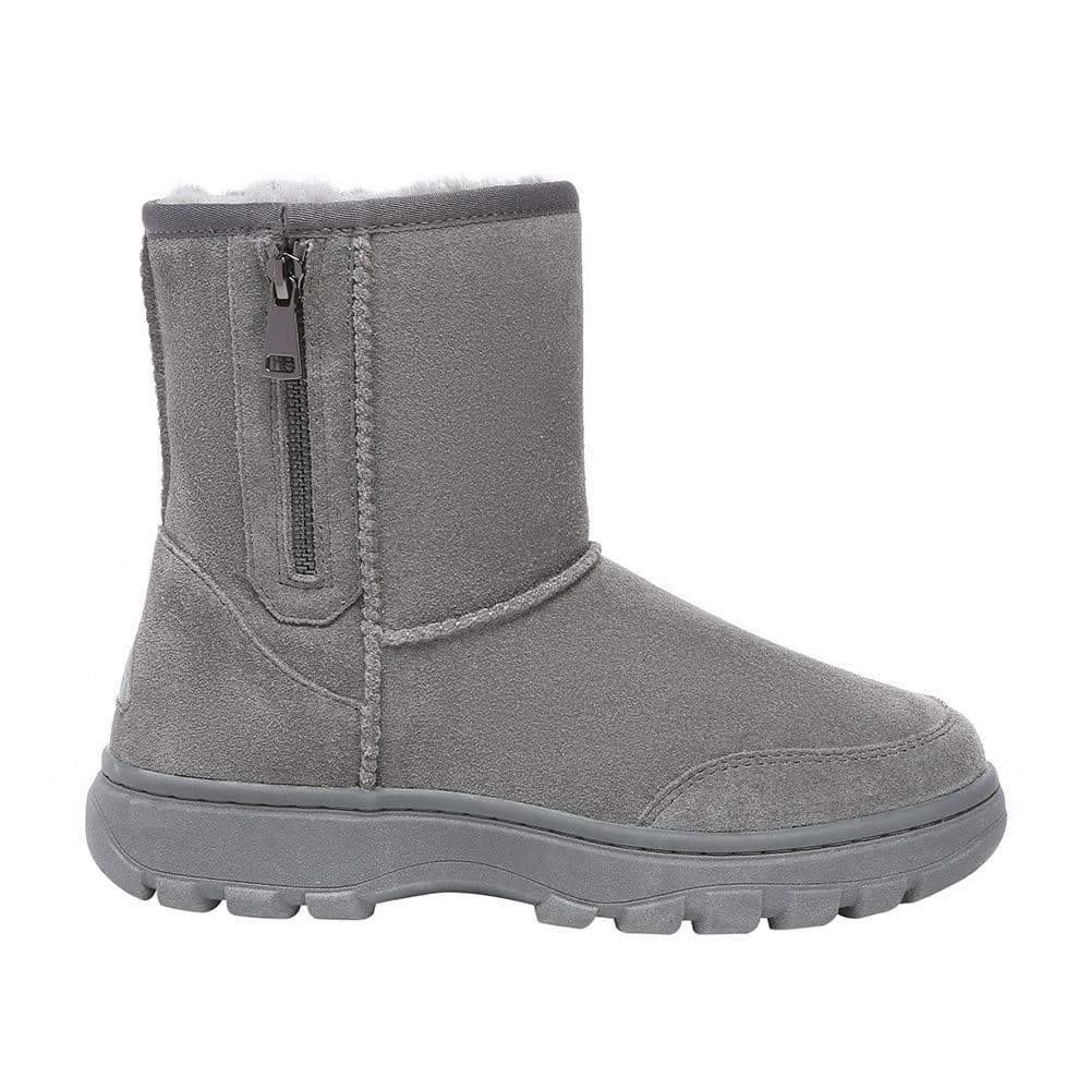 EverAu Australia Women's Starling Zipper Short Boots in Grey | Size: 5