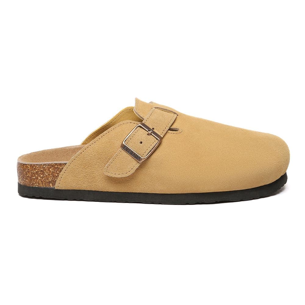 EverAu Australia Women's Pintail Leather Comfort Clog Sandals in Camel | Size: 4