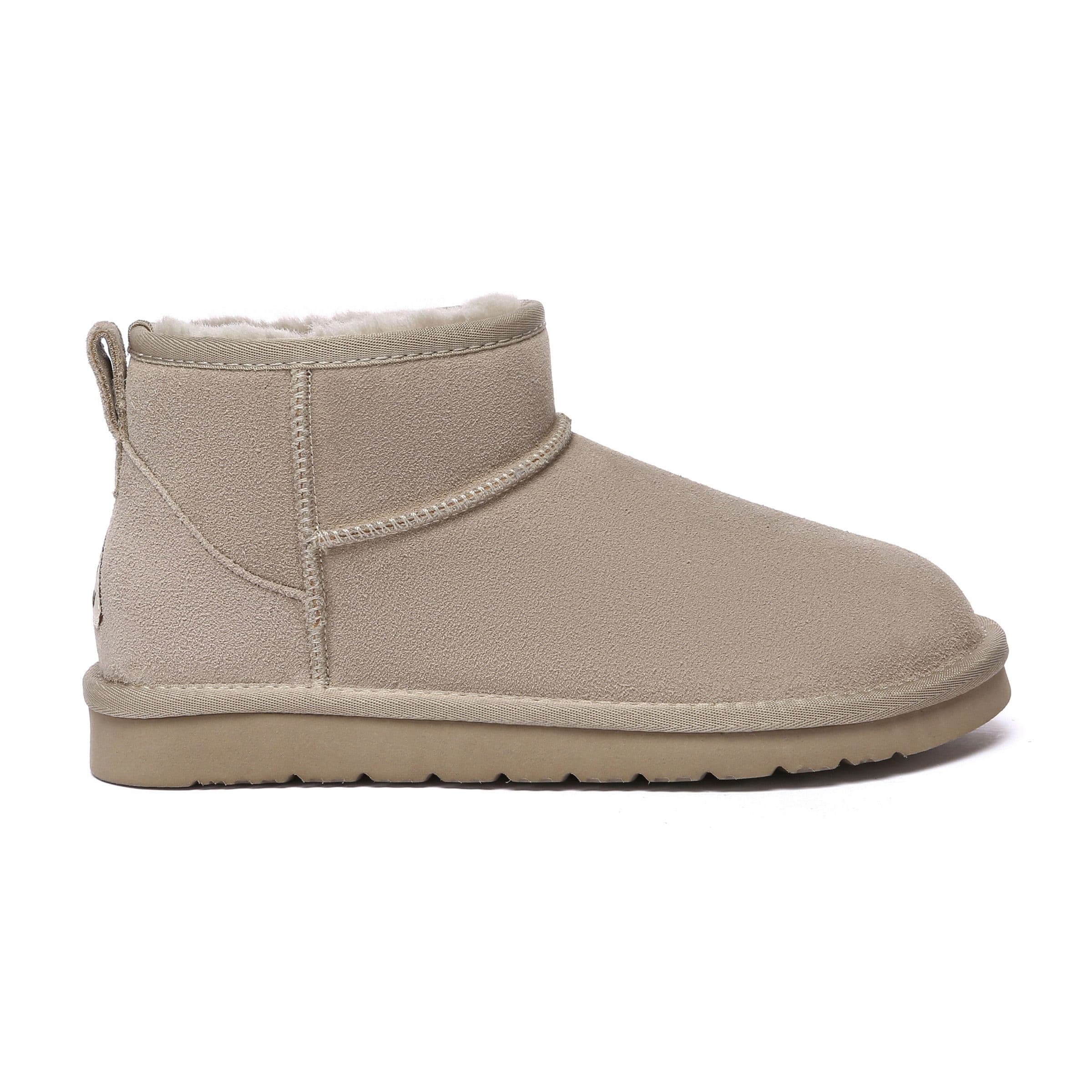 EverAu Australia Women's Real Sheepskin Finch Ultra Mini Classic Boots with EVA Sole in Light Sand | Size: 3