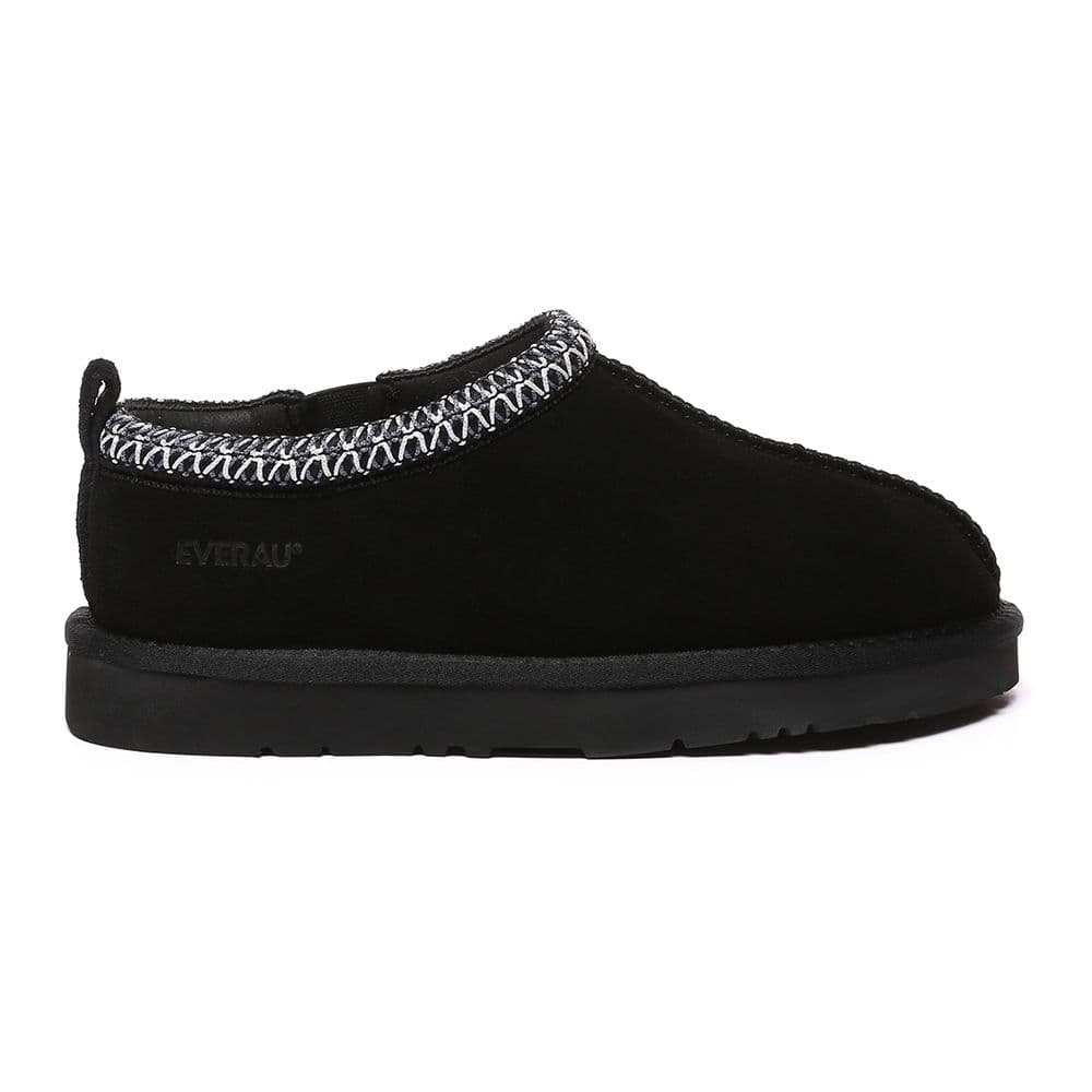 EverAu Australia Women's Real Wool Wigeon Leather Slippers with EVA Sole in Black | Size: 5