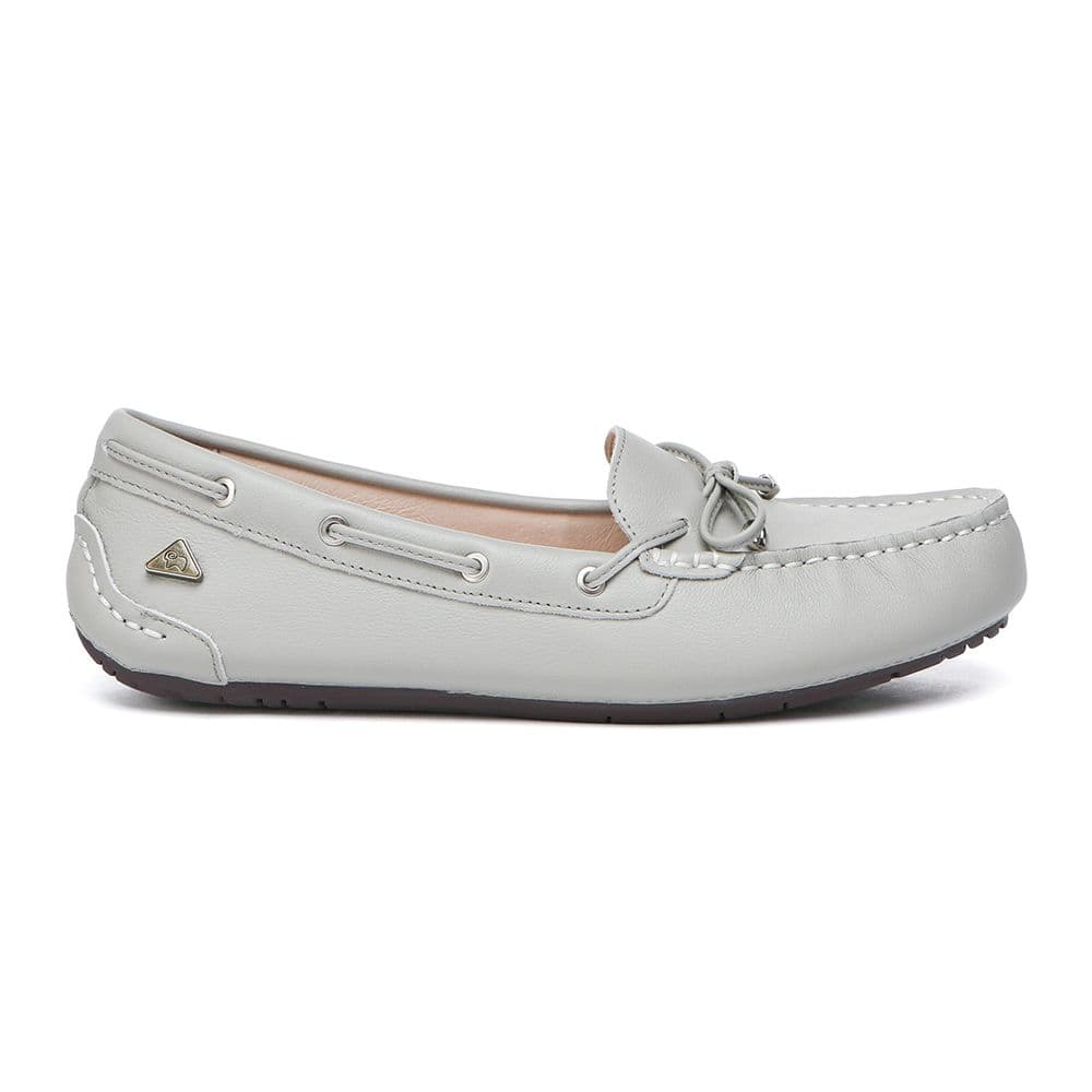 EverAu Australia Women's Grebes Leather Loafer in Grey | Size: 3