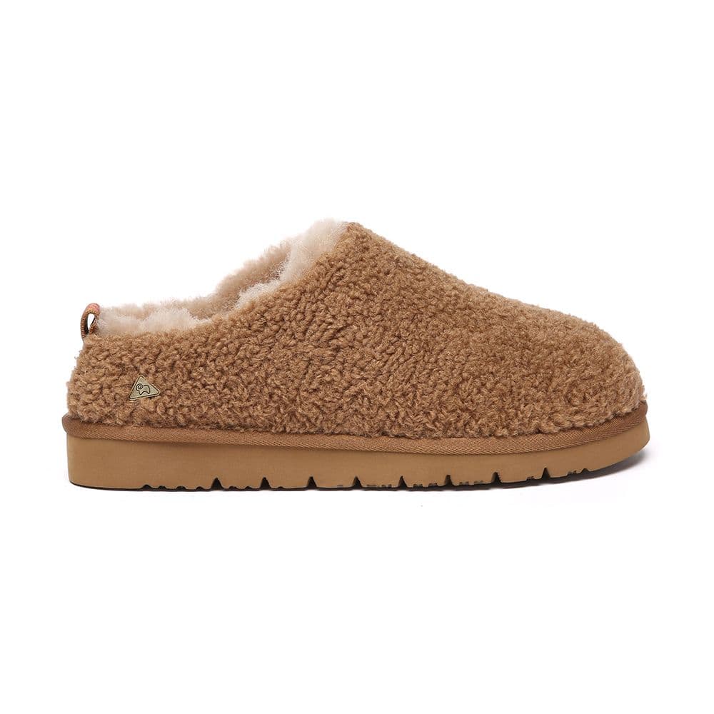 EverAu Australia Women's Sheepskin Women Snipe Plush Ankle Slippers with EVA Sole in Brown | Size: 7