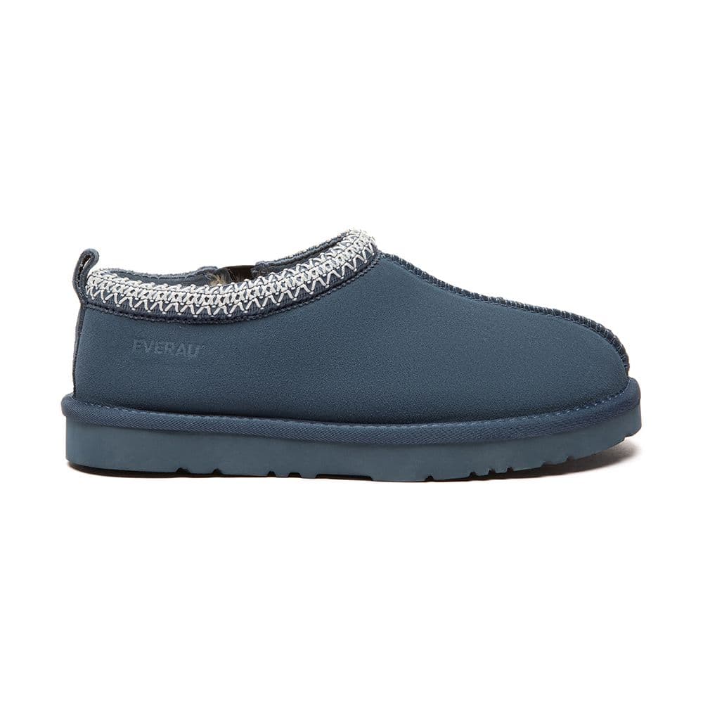 EverAu Australia Women's Real Wool Wigeon Leather Slippers with EVA Sole in Dark Blue | Size: 8