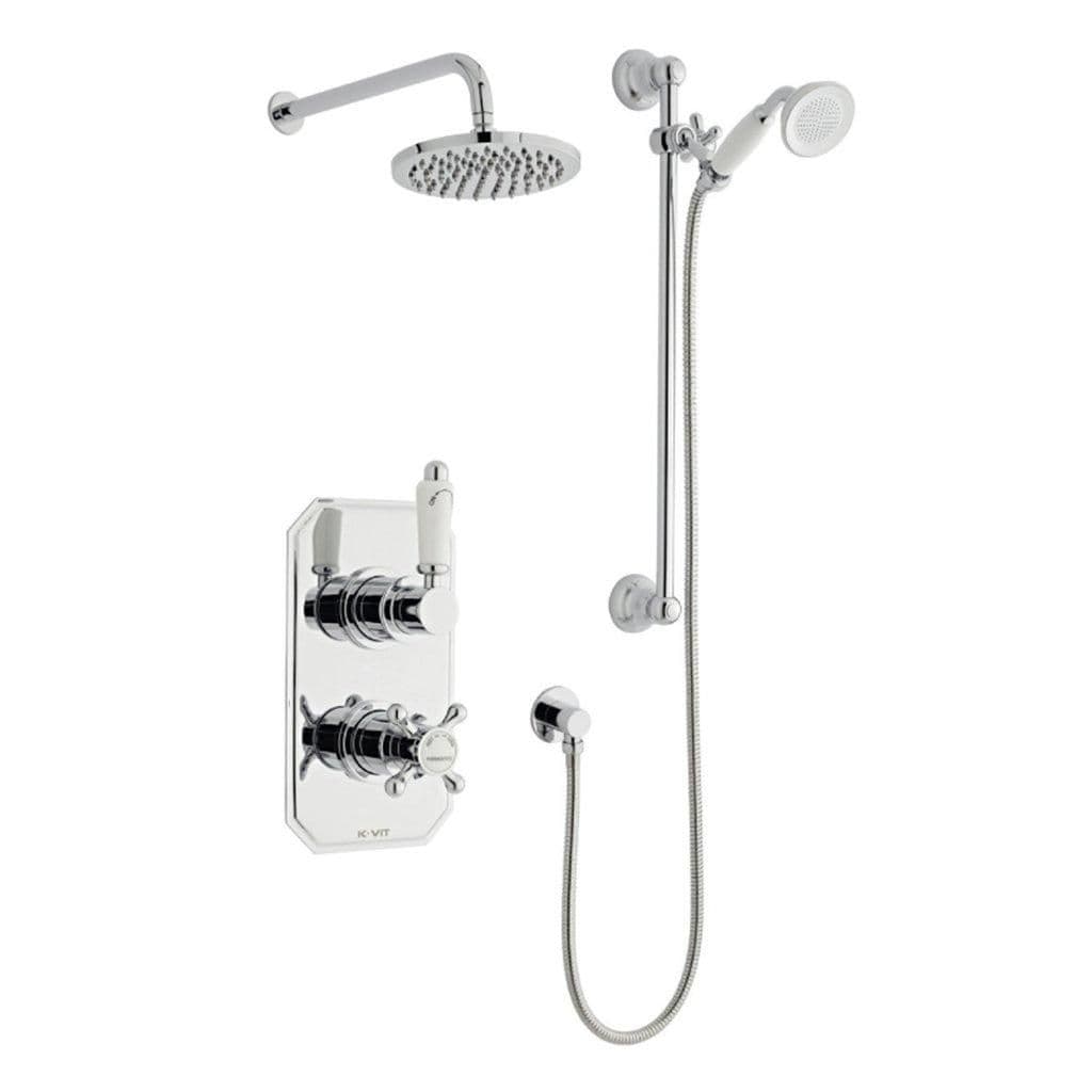 Chrome Shower Hung Slide Rail Kit Overhead Drencher