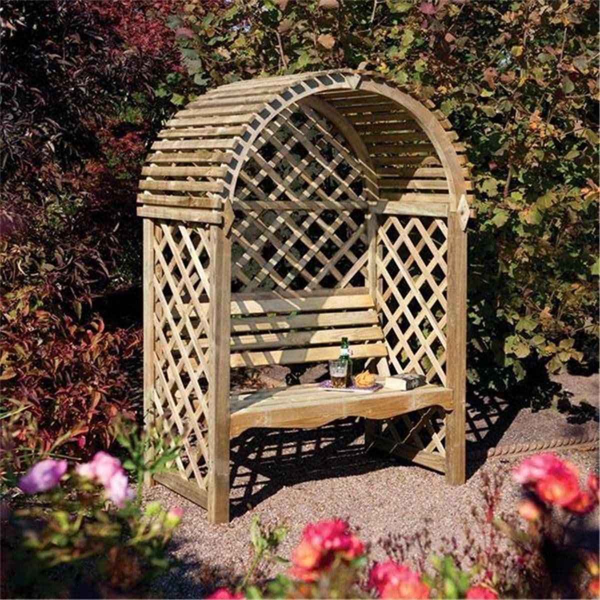 Pressure Treated Arbour Open Slatted Roof