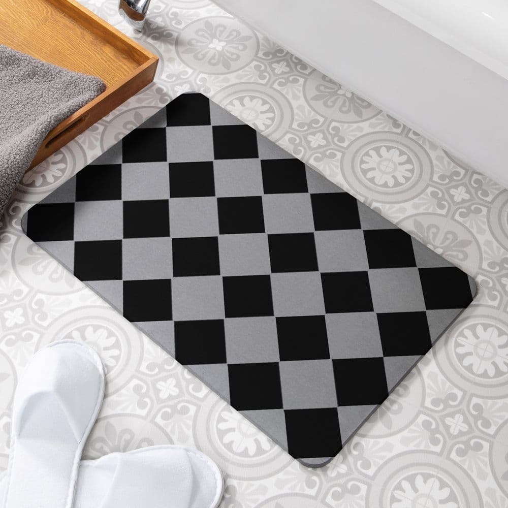 Square Pattern Stone Non Slip Bath Mat