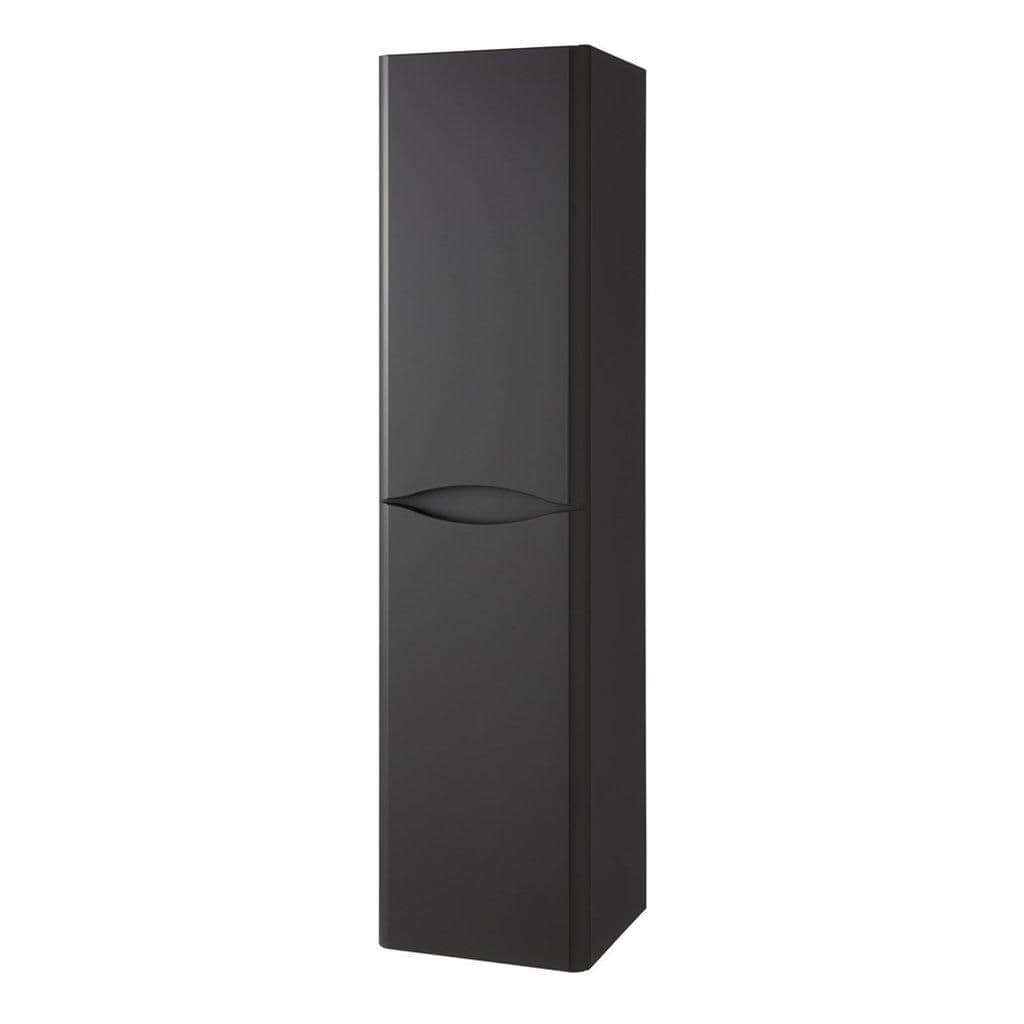 Matt Graphite Wall Hung 2 Door Tall Storage Unit 35cm Wide x 33cm Deep