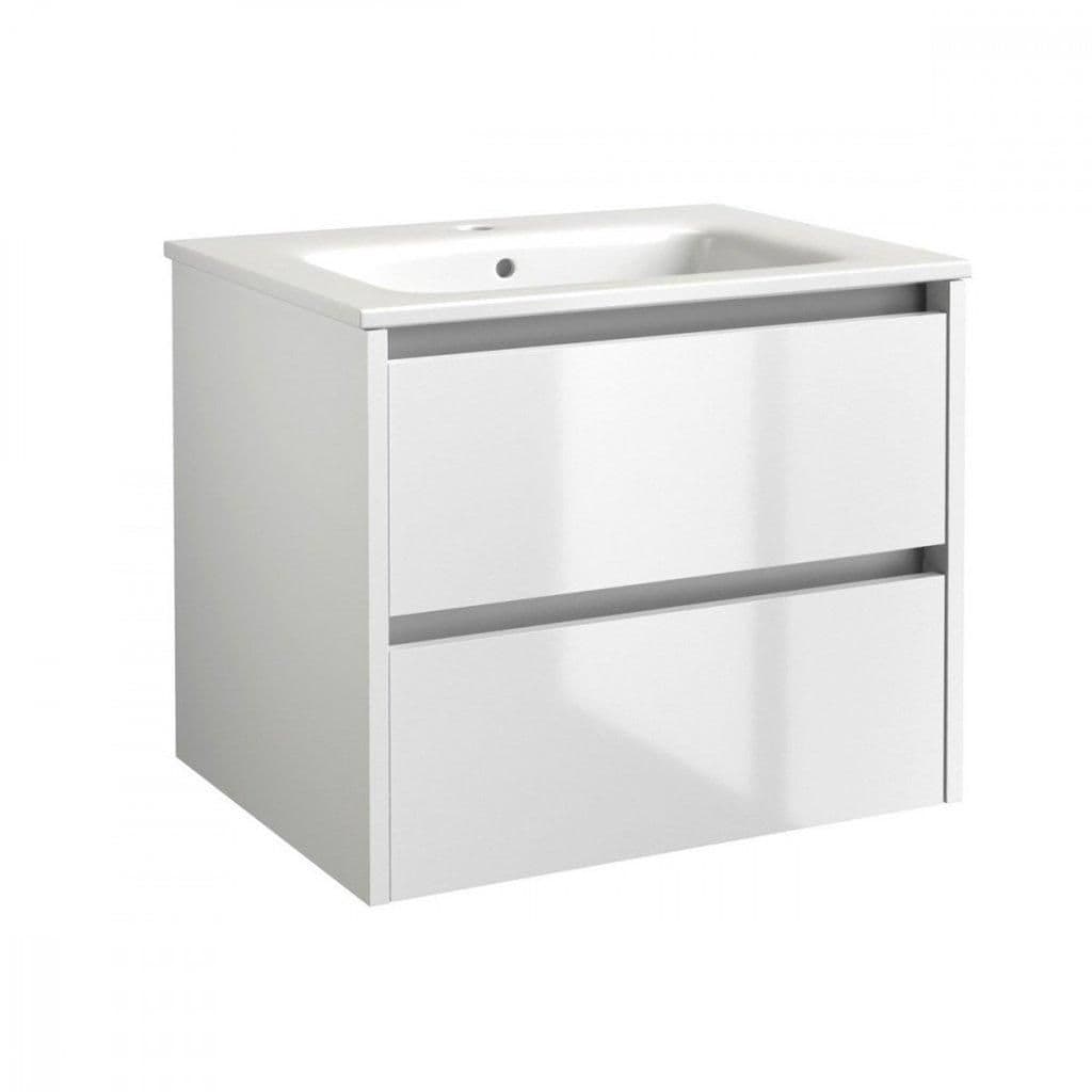 Bathroom 2 Drawer Wall Hung Unit Basin 80cm Wide