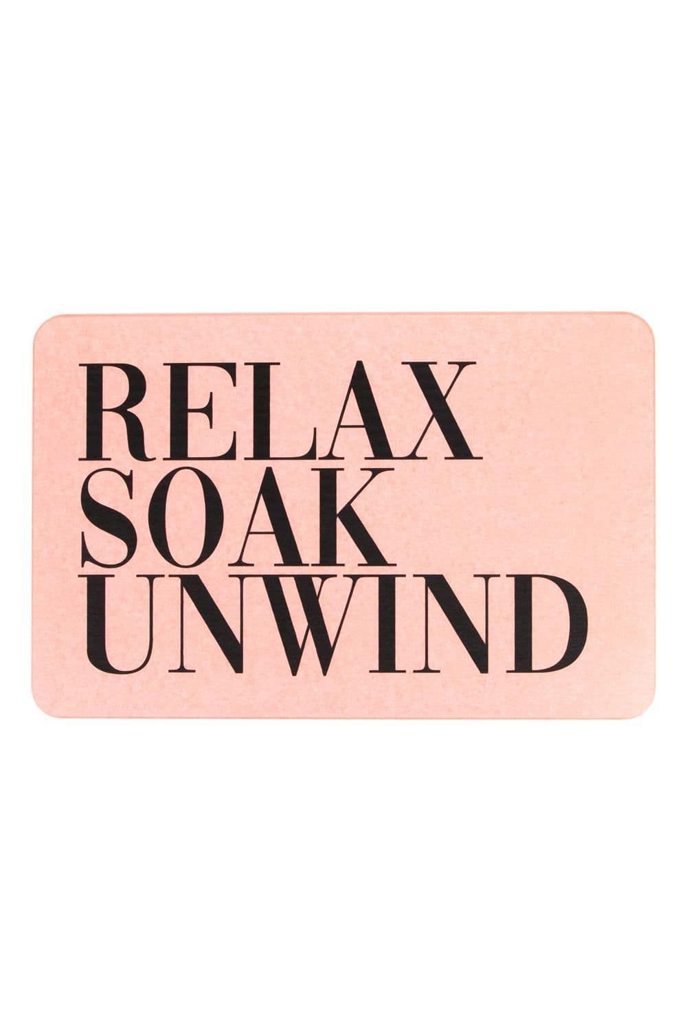 Relax Soak Unwind Stone Non Slip Bath Mat