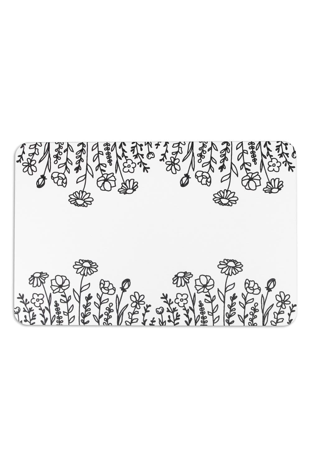 Flower Border Stone Non Slip Bath Mat