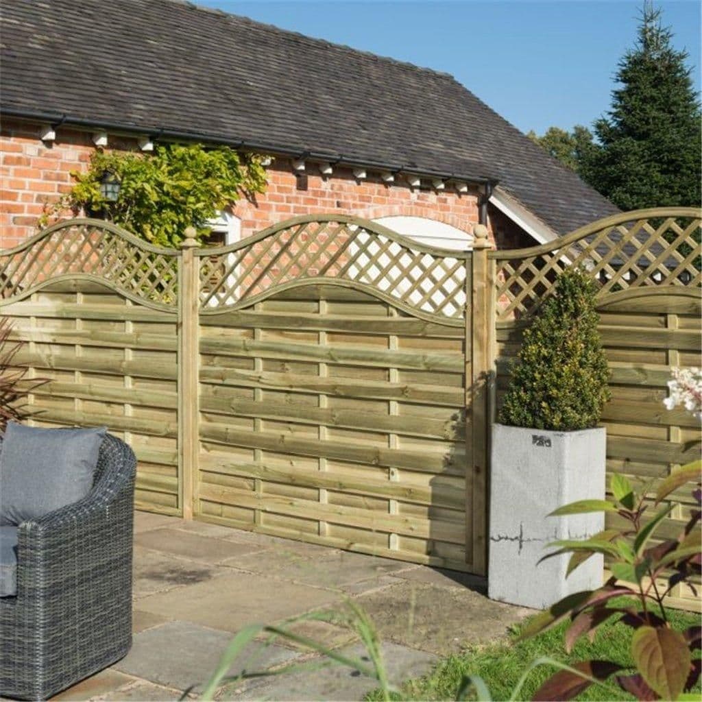 PACK 3 6 x 5 Pressure Treated Lattice Infill Curved Screen Panel