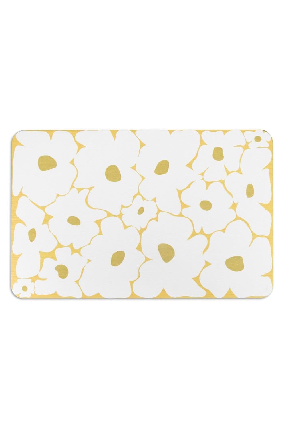 Yellow Flower Stone Non Slip Bath Mat
