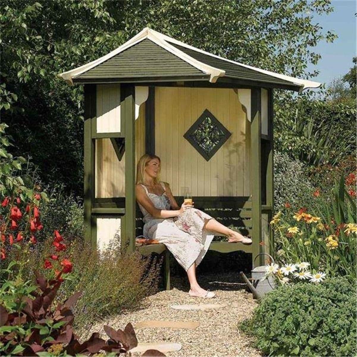 Heritage Cream Pressure Treated Corner Arbour