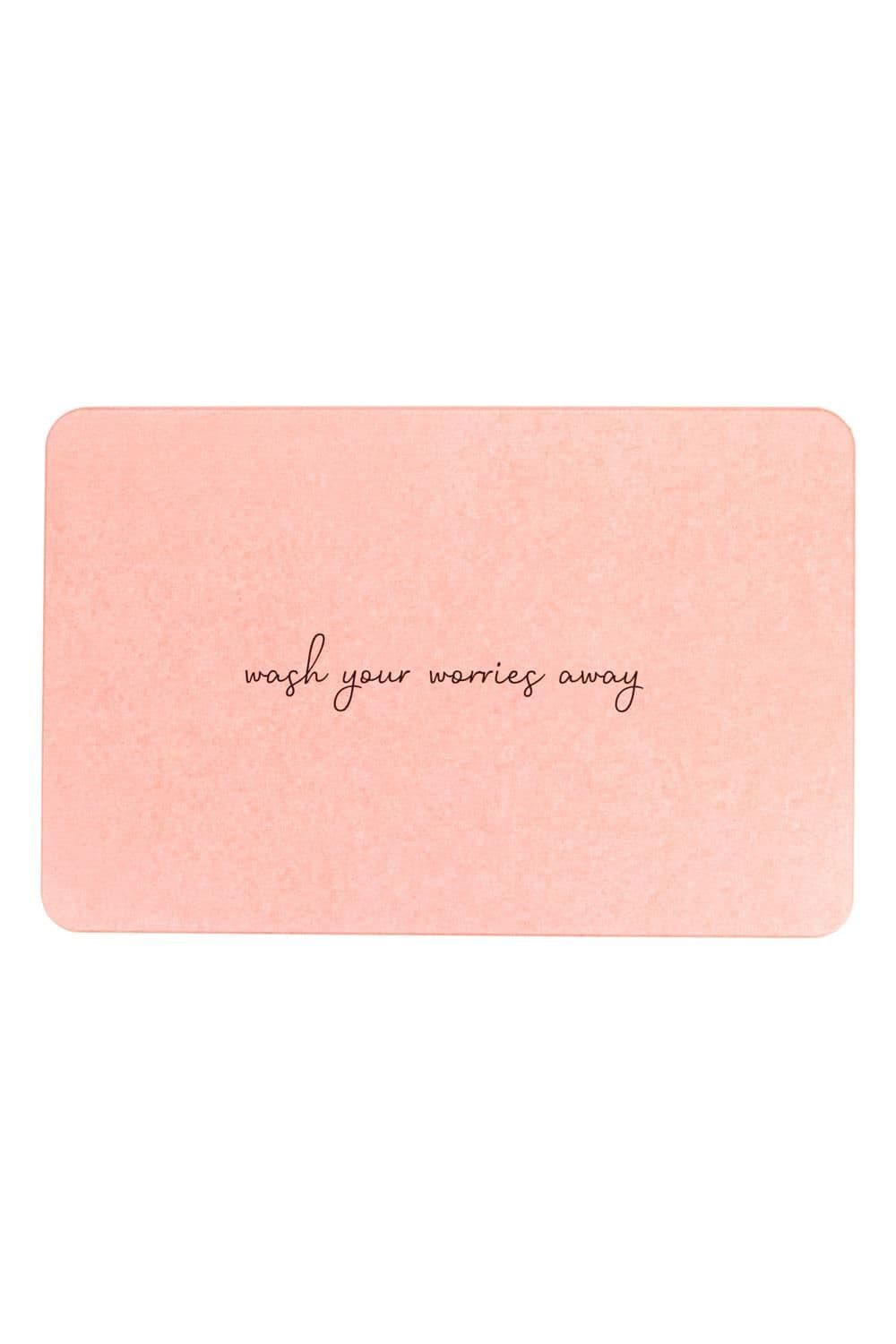 Wash Your Worries Away Stone Non Slip Bath Mat