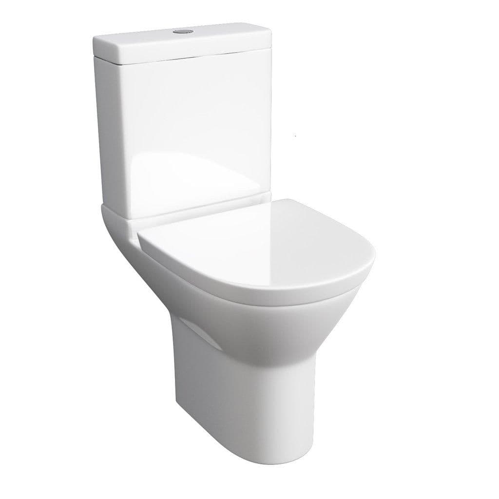 Premium OPEN BACK ROUND Rimless Pan Toilet Set