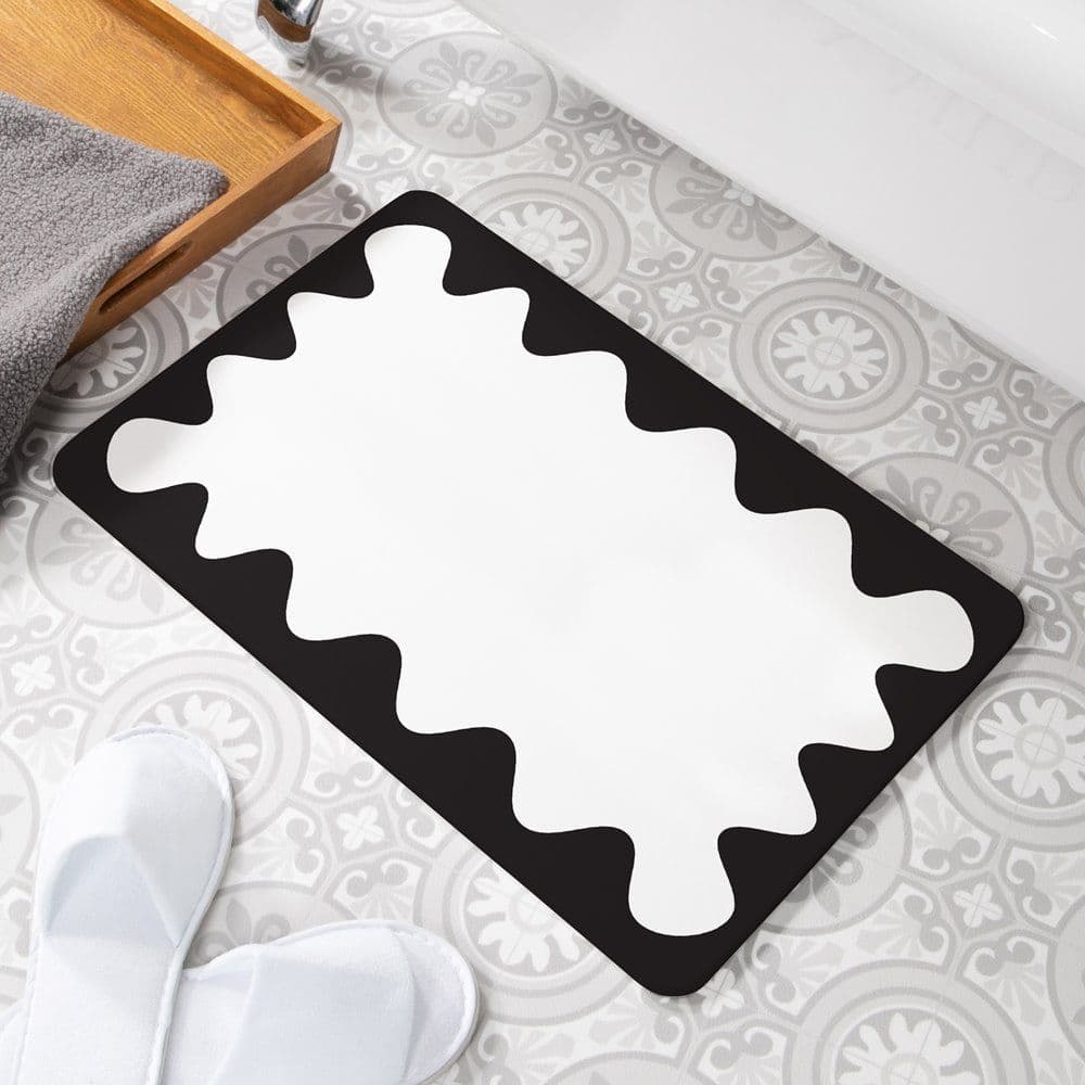 Wavy Frame Non Slip Bath Mat